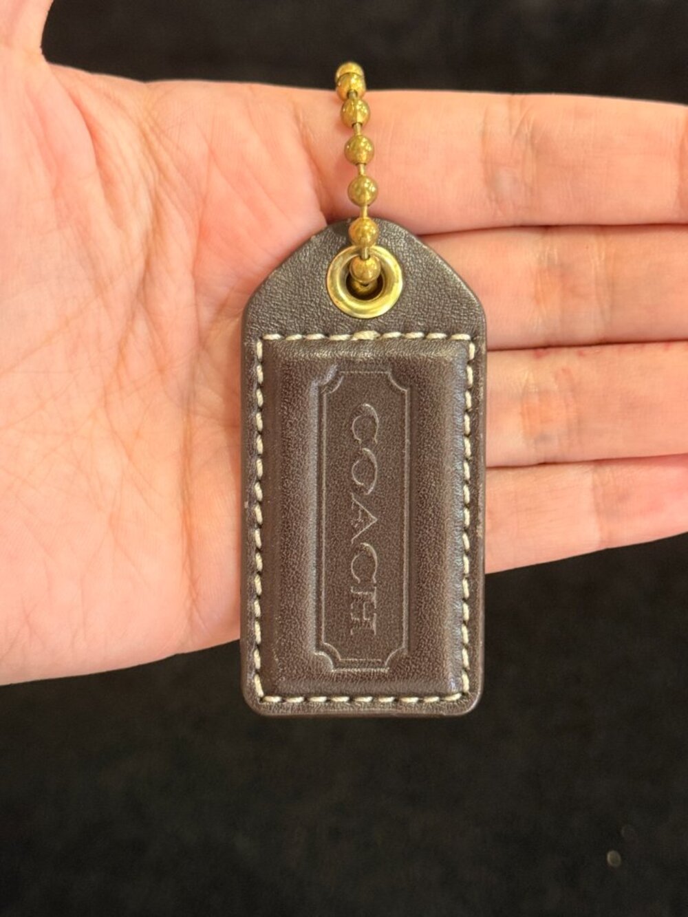 2.5" Medium Y2K Coach Leather Key Fob Bag Charm Keychain Hang Tag/Hangtag